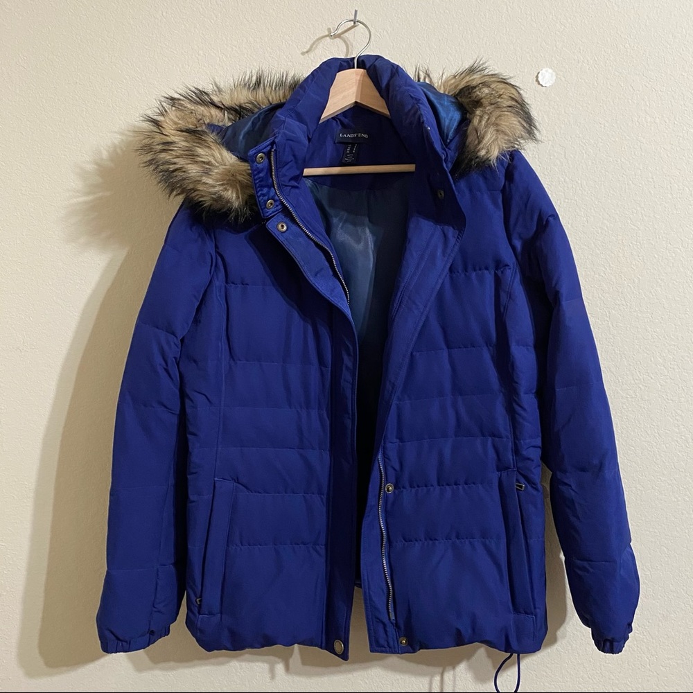 Land’s End - Down Puffer Fur Trim Hood Jacket